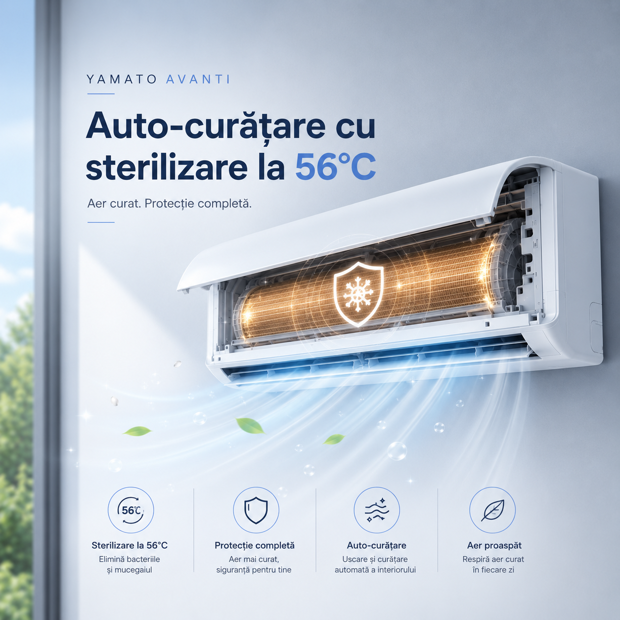 Auto-curățare cu sterilizare la 56°C